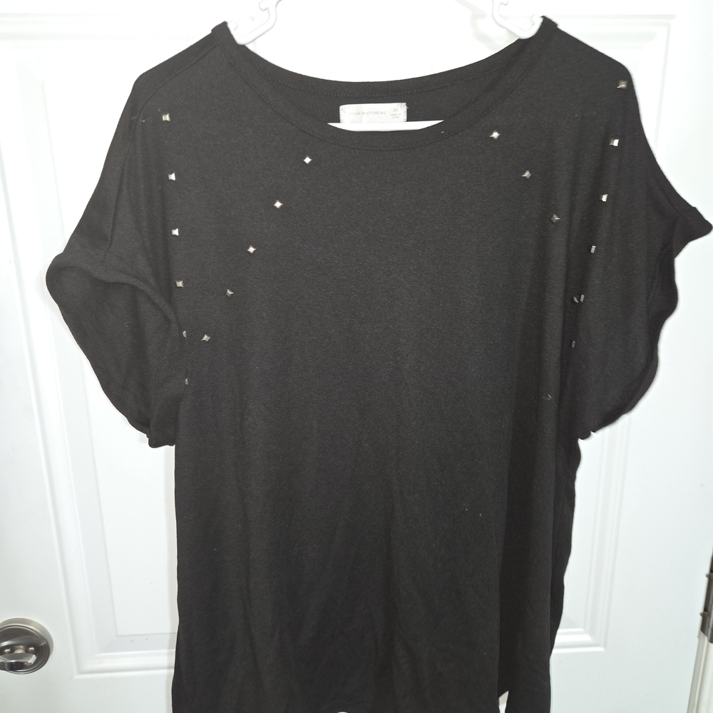 Elegant Black Studded Women's Top